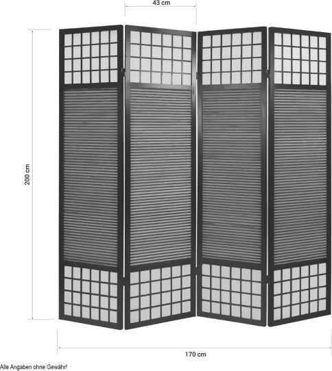 Produktbild Homestyle4u Raumteiler Sondergrösse 2 m Höhe Paravent Spanische Wand Sichtschutz 200cm x172cm