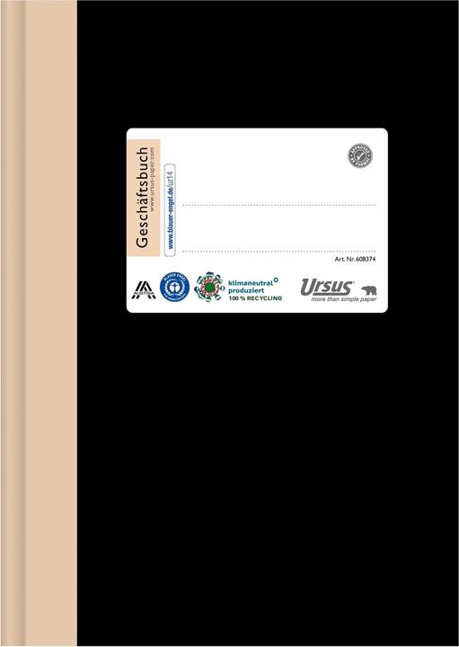 Produktbild Ursus ® Geschäftsbuch DIN A5 liniert schwarz 96 Bl. (A5, Liniert)