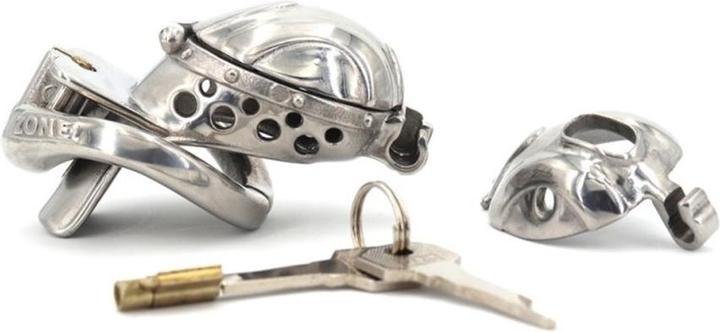 Actual product image CockLock Metal Penis Chastity Cage "Double Endy