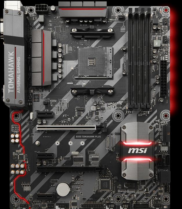 Actual product image MSI B350 Tomahawk Plus (AM4, AMD B350, ATX)