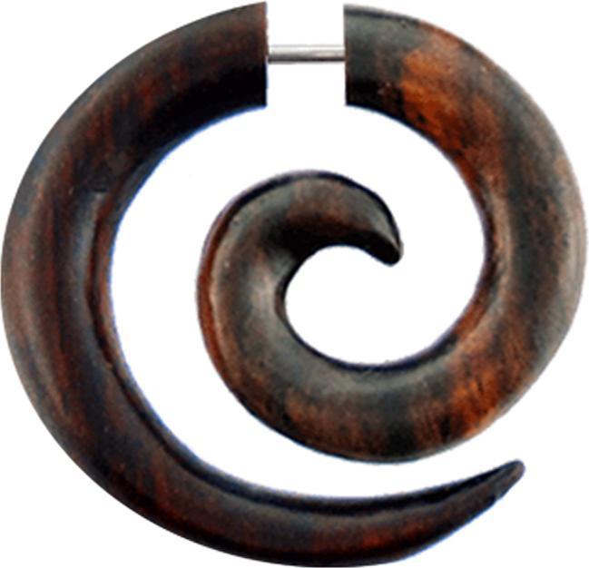 Star Piercing Fake Spirale aus Sonoholz (ohne Messing, Organisch)