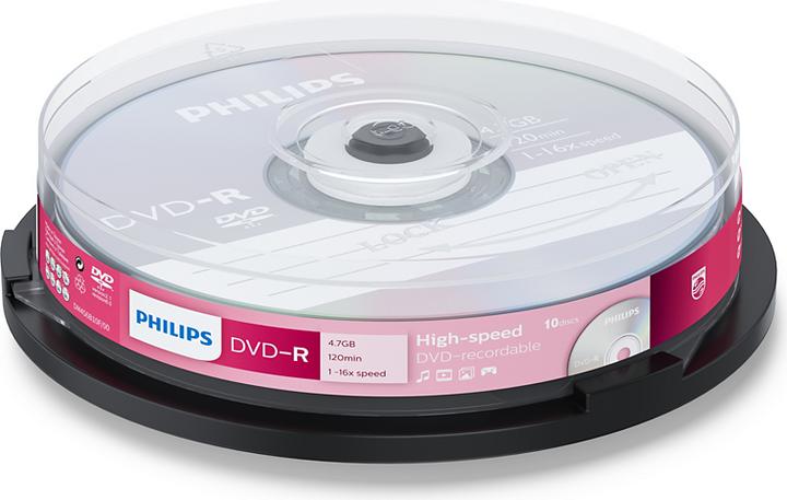 Image du produit Philips 1x100 DVD-R 4.7GB 16x SP (100 x)