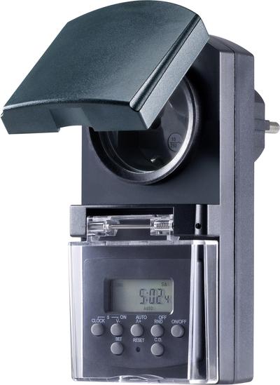 Actual product image Basetech BT-2106308 Socket timer digital weekly program 1800 W IP44 countdown function, random timer