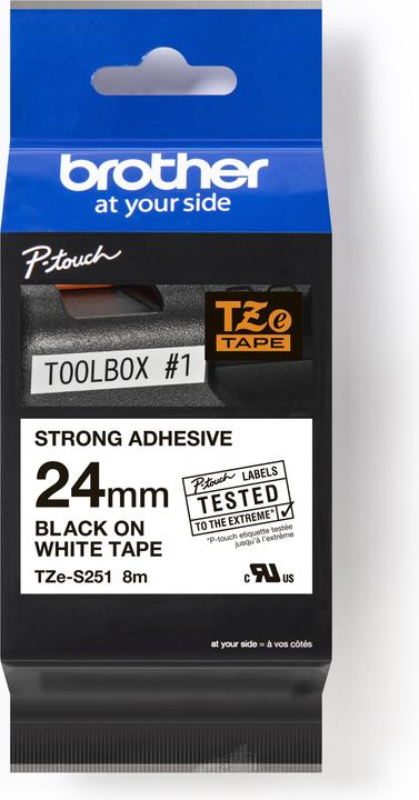 Actual product image Brother Tze-S251 (2.40 cm, Black, White)