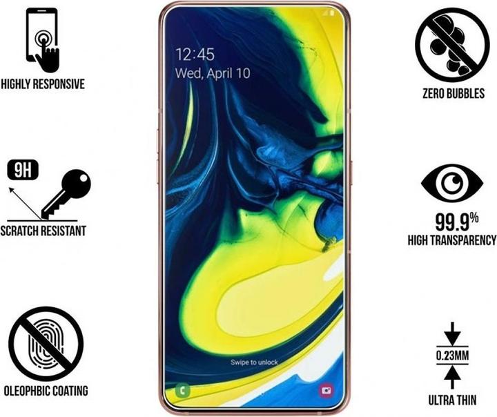 Produktbild Screenguard Samsung Galaxy A80 Panzerglas Schutzfolie Case Friendly Design (1 Stück, Samsung Galaxy A80)