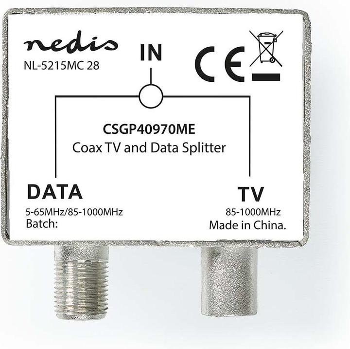 Image du produit Nedis Adaptateur de satellite et d'antenne | F femelle / IEC (coaxial) mâle | IEC (coaxial) femelle | (Câble d'antenne)