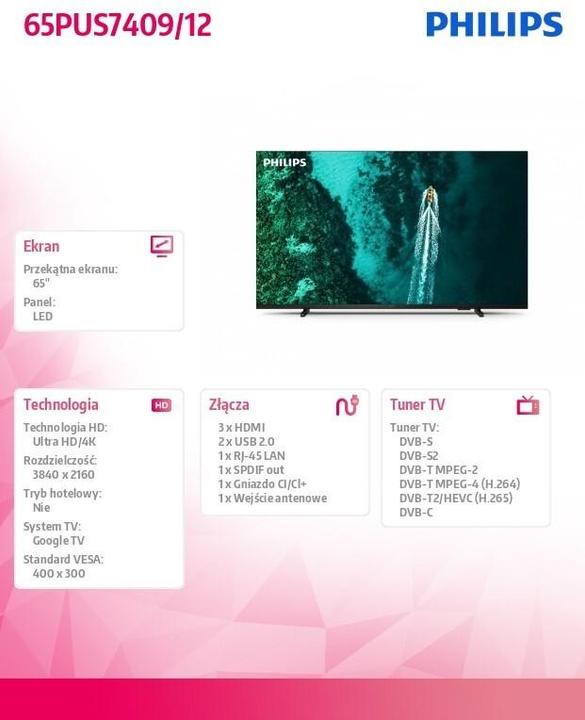 Actual product image Philips UHD TV 65PUS740912 (65", LED, 4K)