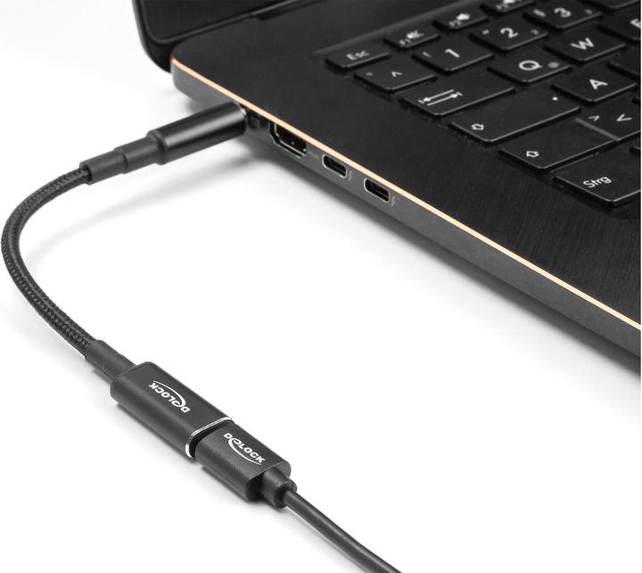 Actual product image Delock Adapter cable for notebook charging cable USB Type-C™ socket to HP 4.5 x 3.0 mm plug 90° angled 15