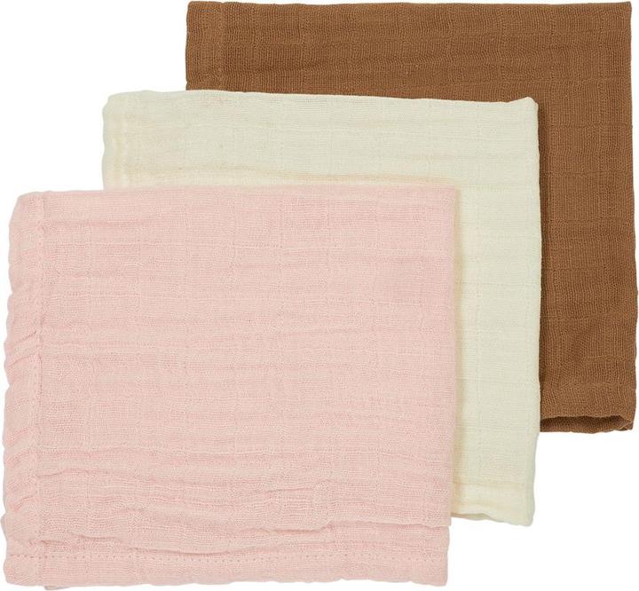 Immagine prodotto Meyco Panni Per Il Ruttino In Mussola Prelavata Confezione Da 3 Pezzi Uni - Bianco Sporco/Rosa (30 cm, 30 cm)