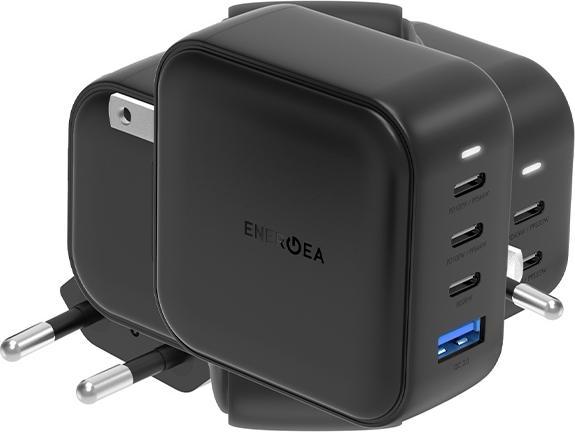Actual product image Energea ład. siec. 1xUSB+3xUSB-C PD-PPS-QC 3.0 100W 3C1A czarny/black US+EU Travelite GAN100 (100 W)