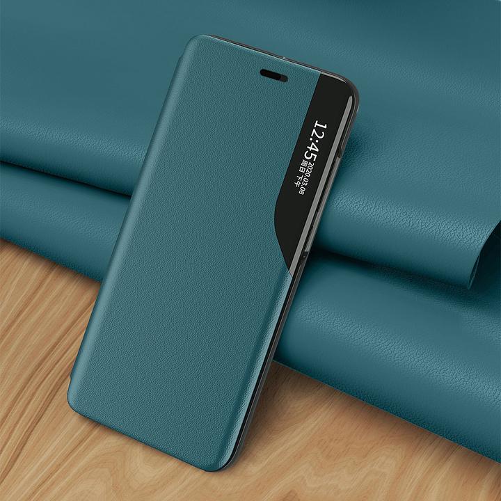 Produktbild Hurtel Eco Leather View Case booktype case schutzhülle aufklappbare hülle iPhone 13 mini blau (Apple iPhone 13 mini)