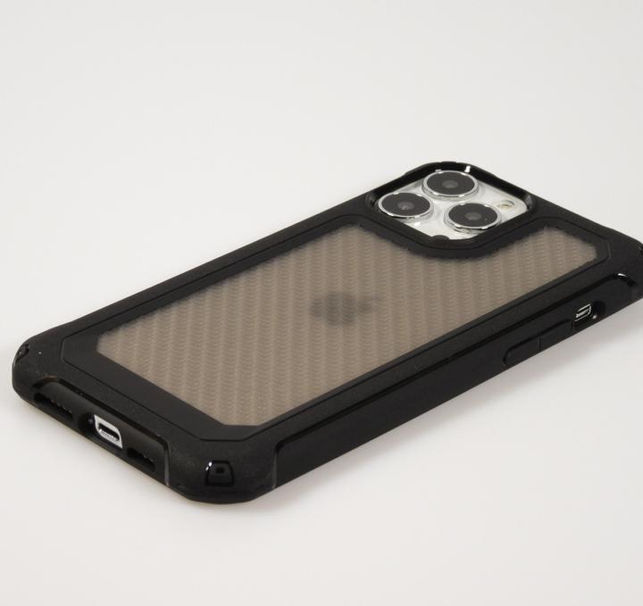 Actual product image PhoneLook Coque Cover Military Élite avec dos en carbone semi-transparent (Apple iPhone 14 Pro Max)