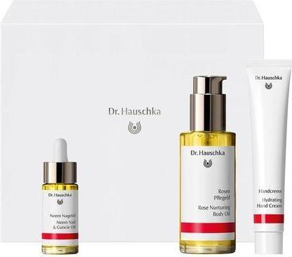 Dr. Hauschka DR. HAUSCHKA SET Beautiful Body krem do rąk 50ml + olejek do ciała z Róży 75 ml + olejek z neem do p (Körperpflegeset)