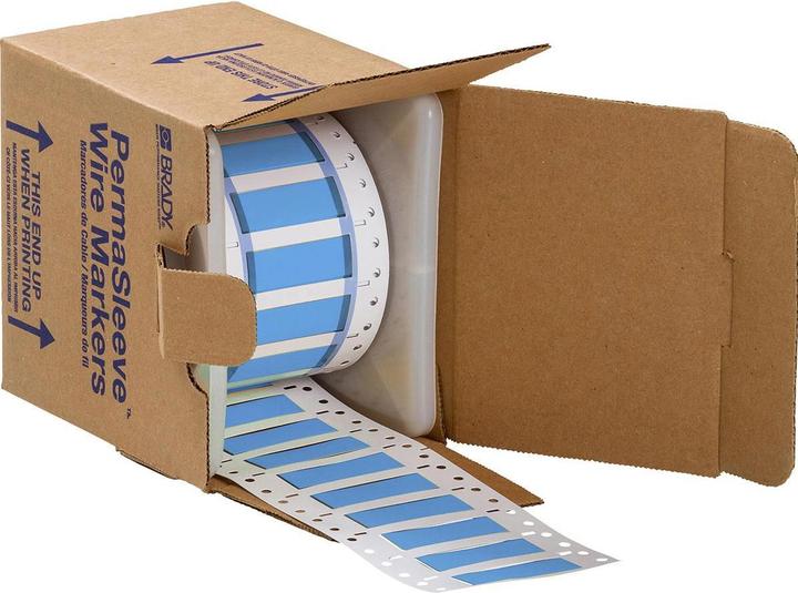 Produktbild Brady 3PS-375-2-BL-S, B-342, Permasleeve, wärmeschrumpfd. Polyolefin, Blau, 50,8 x 16,38mm, für Ka (5.08 cm)