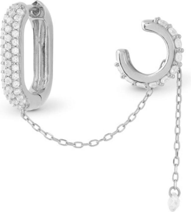 Guess 17MM NUANCE PAVE&PEND EARCUFF Ohrringe (Sterling Silber)
