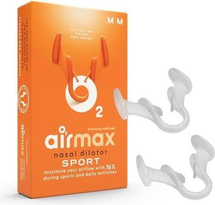 Actual product image Airmax Nasal Dilator Breathe Better Against Nasal Congestion Sport Version 2 Pack Medium 6-Month Rel