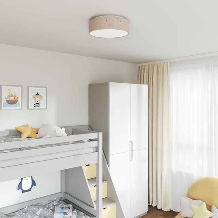 Produktbild VidaXL Deckenleuchten mit Sterne Lampenschirm Taupe Ø 38 cm Stoff E27 (E27)