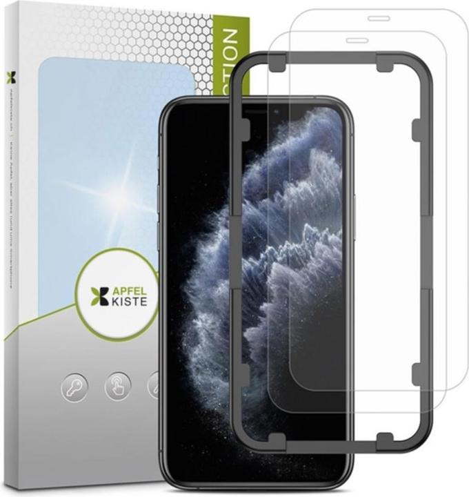 Image du produit Apfelkiste - Panzer Glas Displayschutzfolie mit Montagerahmen (2er Set) (2 pièce(s), Apple iPhone 11, Apple iPhone XR)
