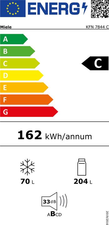 Label énergétique Miele KFN 7844 C (273 l)