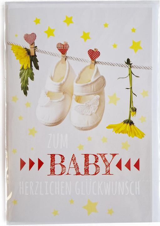 Produktbild ASMI Baby Glückwunschkarte - ZUM BABY HERZLICHEN GLÜCKWUNSCH (1 Stk.)