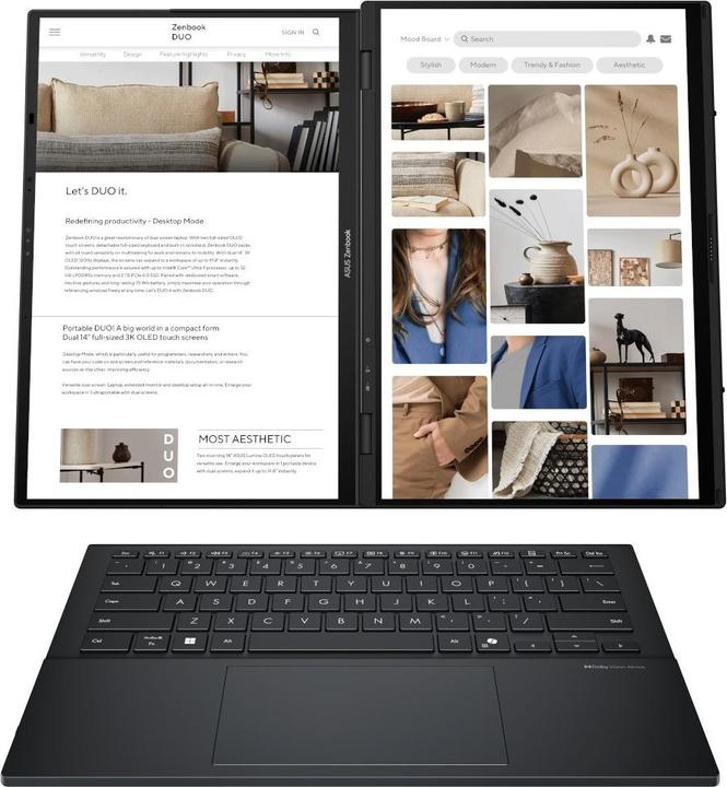 Actual product image ASUS Zenbook Duo (14", Intel Core Ultra 9 285H, 32 GB, 1000 GB, DE)