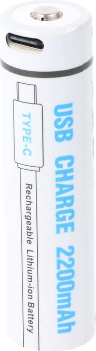 Image du produit AccuCell Rundzelle 18650, Li-ion, 3,7V, 2200mAh, 8,1Wh, mit USB-C Charging Port (1 pcs, 2200 mAh)