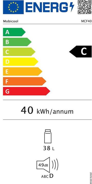 Label énergétique Mobicool FR40 / MCF40" Glacière à compresseur 38 l (38 l)