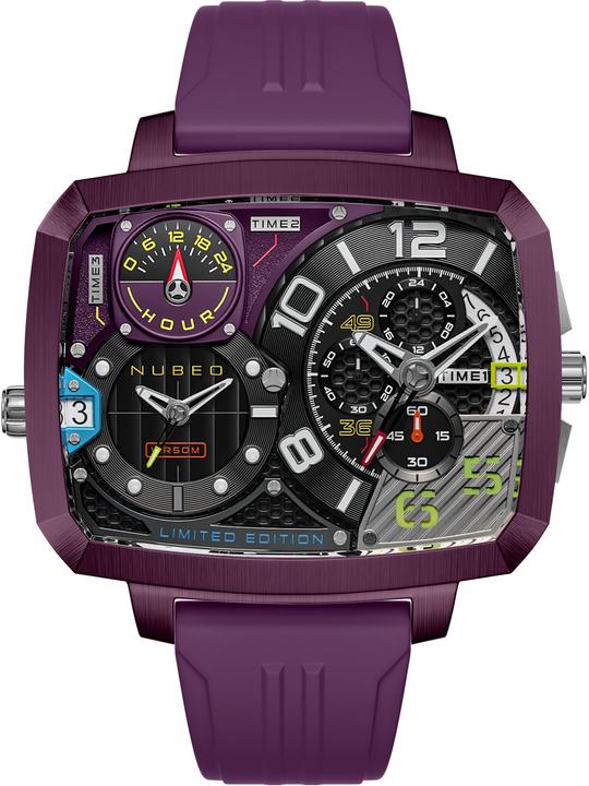 Nubeo NB-6084-06 Herrenuhr Odyssey Triple Time-Zone Limited 58mm 5ATM (Chronograph)