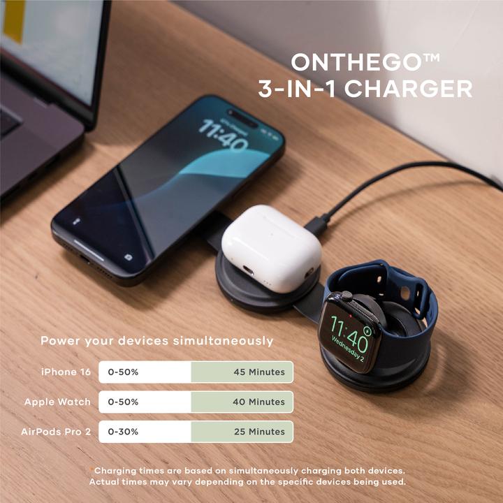 Produktbild Satechi OntheGo 3-in-1 Wireless Charger mit Qi2 (15 W)