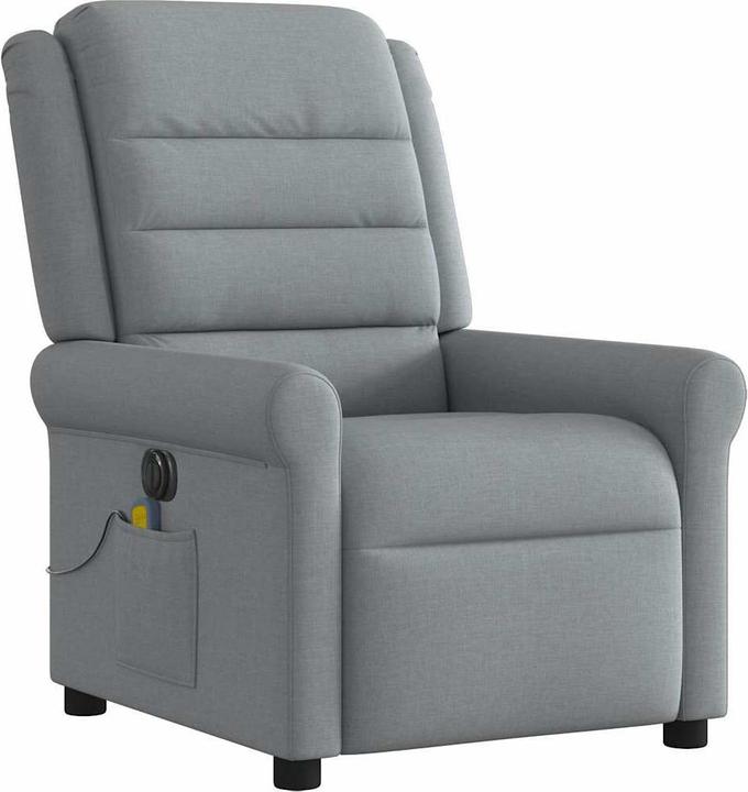 VidaXL Massagesessel Elektrisch Hellgrau Stoff