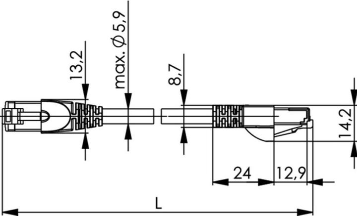 Produktbild Telegärtner Telegartner MP8 FS 500 (S/FTP, CAT6a, 0.25 m)