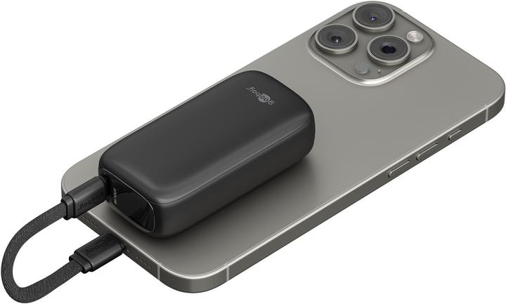 Image du produit Goobay Powerbank 5.000 mAh mit integriertem USB-C-Kabel (5000 mAh, 15 W, 15 Wh)