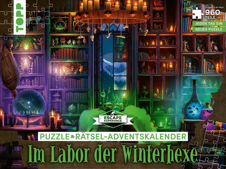 Calendrier de l'Avent des puzzles : Dans le laboratoire de la sorcière d'hiver - 24 puzzles avec un