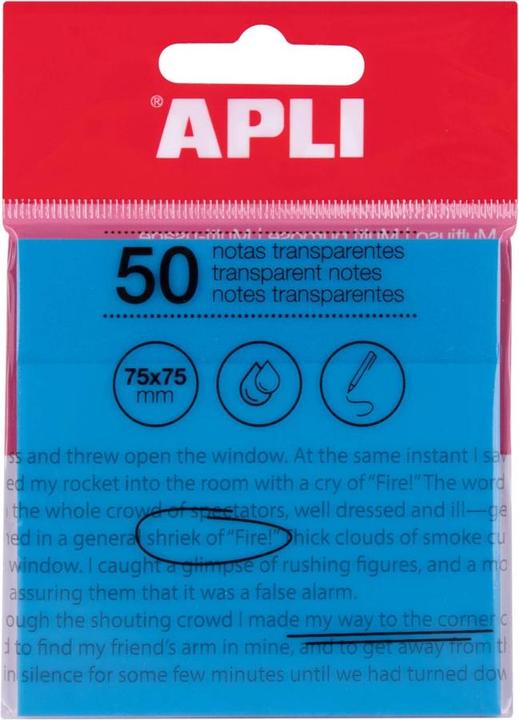 Produktbild Apli Transparente Haftnotizen (75 x 75 mm)