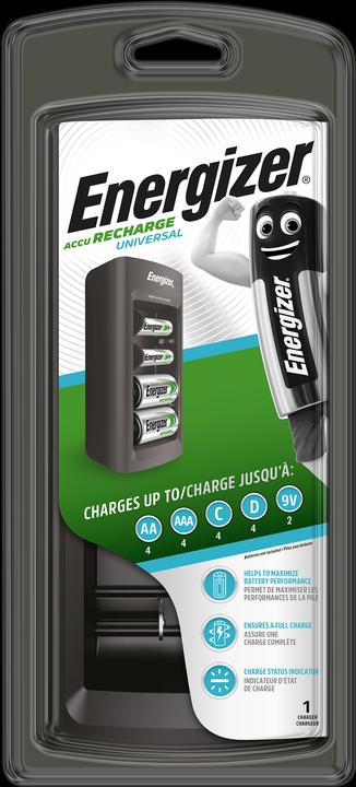 Produktbild Energizer Recharge Universal (1 Stk., 9V Block, AA, AAA, D, 2300 mAh, Ladegerät ohne Akku)