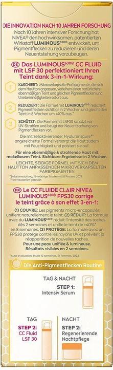 Produktbild NIVEA Cellular Luminous630 3-in-1 CC Fluid Light LSF30 (Hell)