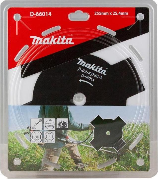 Produktbild Makita 4-Zahn-Schlagmesser 255x25,4mm (Rasentrimmer, Rasenmäher Messer + Ersatzmesser Gartenmaschinen)