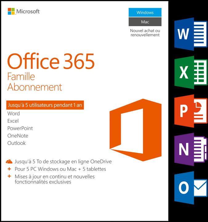 Image du produit Microsoft Office 365 Famille (1 Utilisateur, 12 mois)