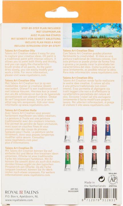 Actual product image Talens Oil painting set 8x12ml (Multicoloured, 12 ml)