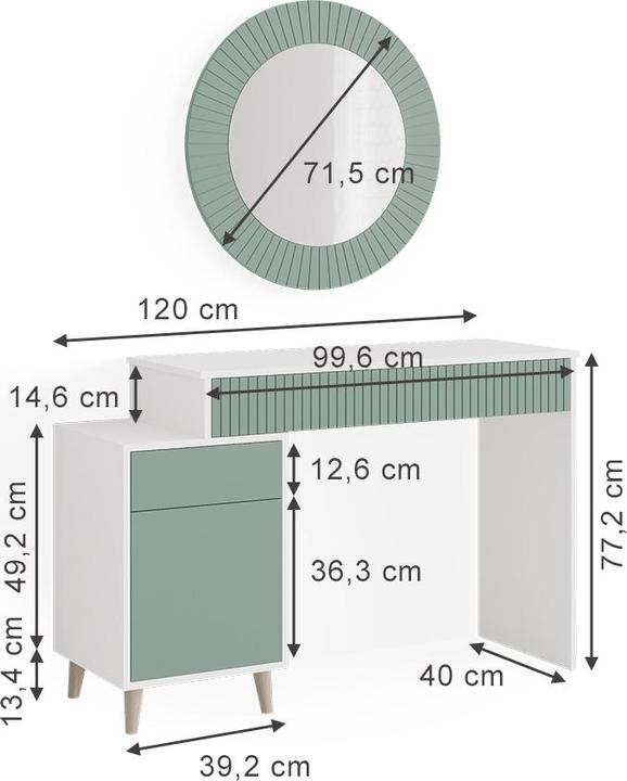 Actual product image Vicco Arles with mirror (120 x 77 x 40 cm)