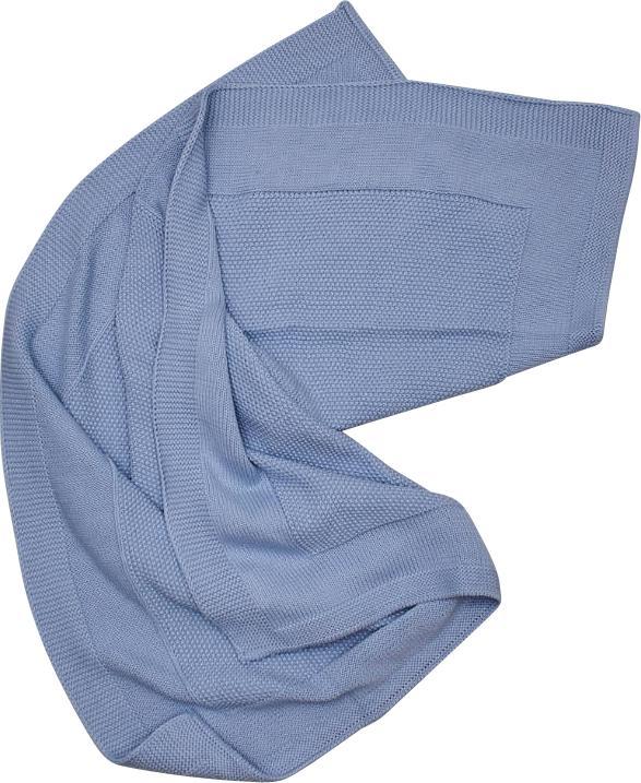 Image du produit Love Kids Couverture de bébé bleu clair, tricotée (100 x 70 cm)