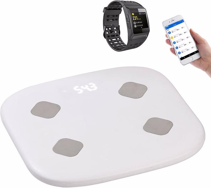 Produktbild Newgen medicals Fitness-Sportuhr mit GPS, Puls & WLAN-Personenwaage mit Körperanalyse