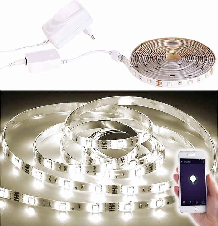 Actual product image Luminea Wi-Fi LED Strip, Amazon Alexa & Google Assistant comp. (Warm white, 500 cm, Outdoor)