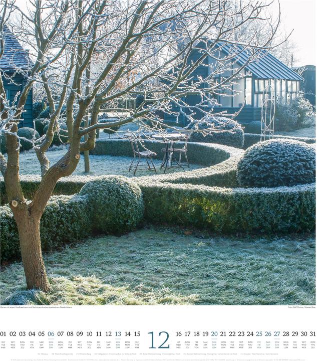 Produktbild Paradiesische Gärten Kalender 2026 (48 x 54 cm, Englisch, Deutsch, Französisch)