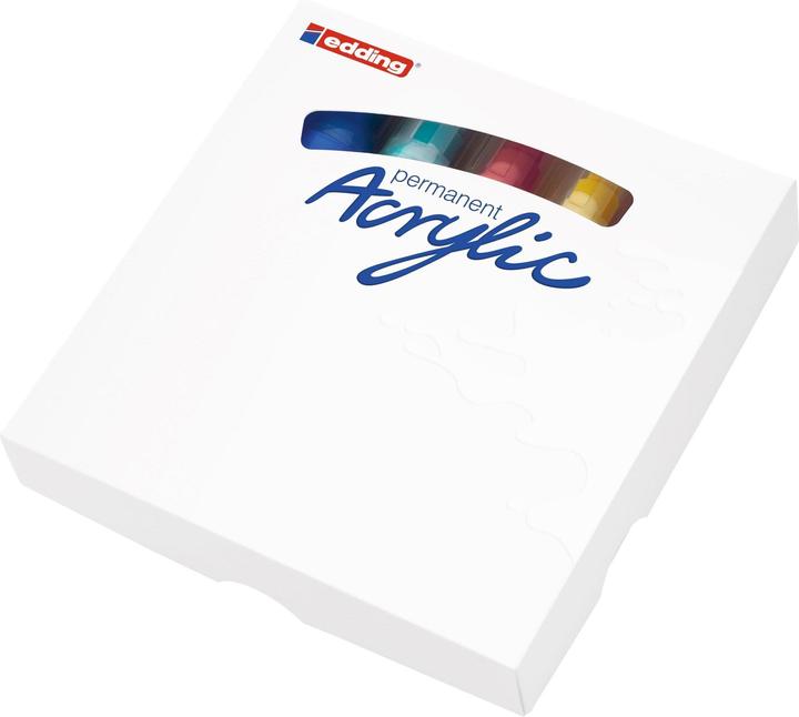 Produktbild Edding Acrylmarker (Enzianblau, Sonnengelb, Verkehrsgelb, Türkis, Telemagenta, 10 mm, 5 x)