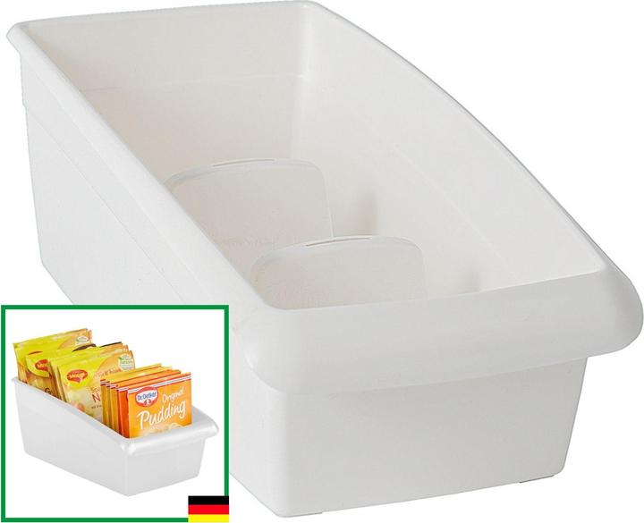 Produktbild Novaliv Suppentütenbox gross Schubladen Organizer Küche - 25 x 16 cm WEISS Gewürzaufbewahrung Box -