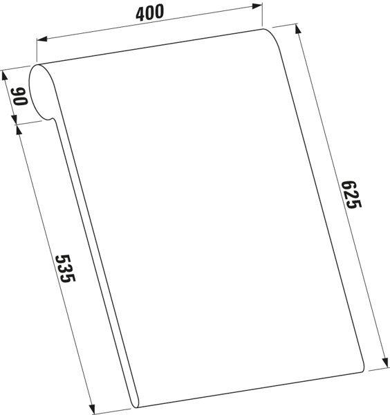 Actual product image Laufen backrest, 625x400x90mm, for bathtubs, H2923400870001 (40 cm, 9 cm)