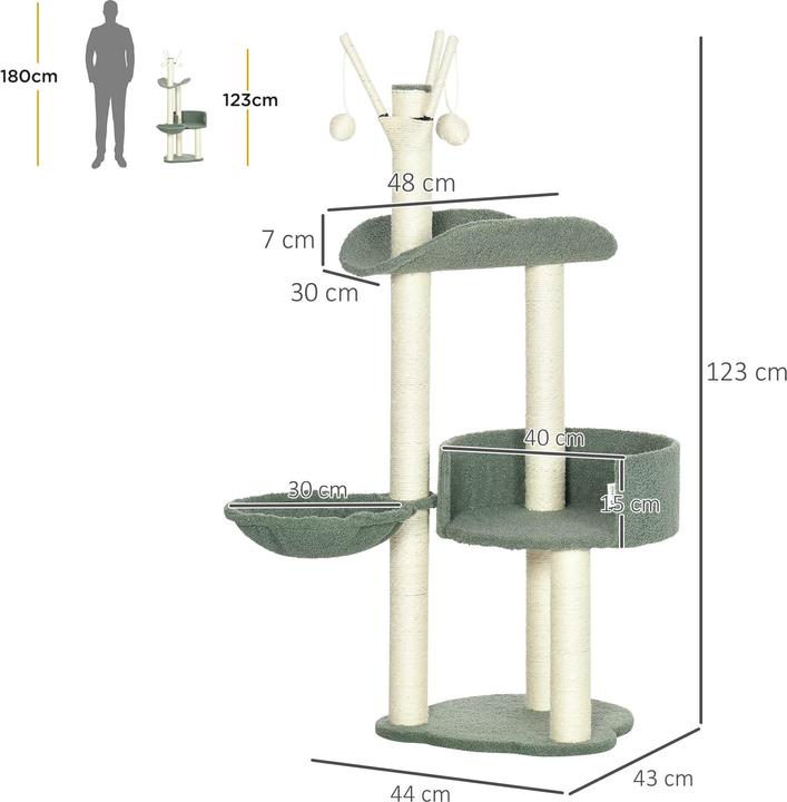 Image du produit Jamb Arbre à chat (123 cm, Vert, Crème)