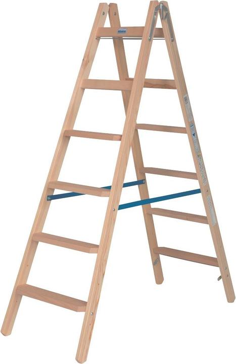 Produktbild Krause Holz-Kombi-Doppelleiter 2x7 Arbeitshöhe:ca.3,25m 16,0kg 81834 (Stehleiter, 81834.80 cm)