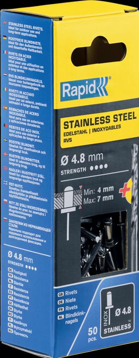 Actual product image Rapid Stainless steel blind rivet Ø 4.8 x 10 mm